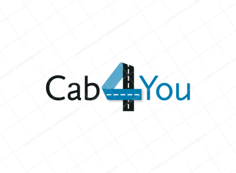 Das Firmen-Logo ähnelt einem ärztlichen Pflaster auf einer Wunde. Das Logo zeigt die Zahl Vier aus sich überlappenden Straßen von den Worten Cab und You umsäumt. Das Firmenlogo verwendet zwei Farben, Schwarz und Coelinblau.