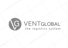 Firmen-Emblem der Logistiksoftware von VentGlobal als Graustufenbild. Das kräftige Rot ist in ein mittleres Grau umgewandelt. Das Anthrazitgrau ist im farblosen Grau vom ähnlichen Grauwert. Das Firmenlogo ist dezent, verliert aber nicht die Logo-Aussage.